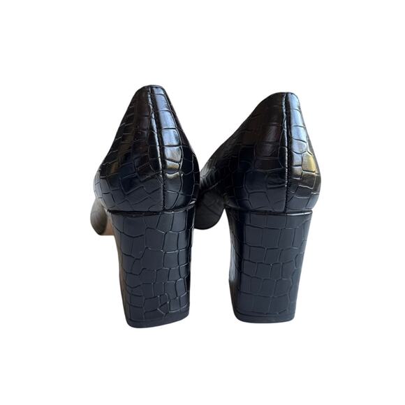 Intentionally Blank Black Faux Croc Women’s Heels Size 38 / US 7.5-8 - Picture 4 of 8